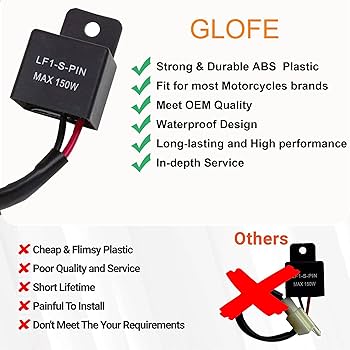 Amazon.co.jp: GLOFE (1個 2ピン 12V電子式LEDフラッシャー
